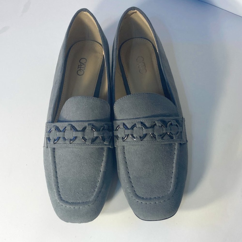 Cato SZ 8 gray suede square toe classic loafer office essential street style